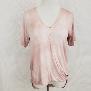 American Eagle Surplice Top Blush Pink Tie Dye size XS